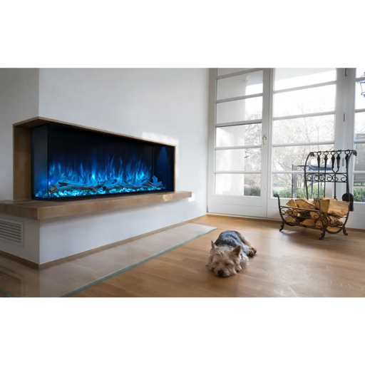 Modern Flames LPM-5616 56 Inch Landscape Pro Multi-Sided Built In Electric Fireplace Side View