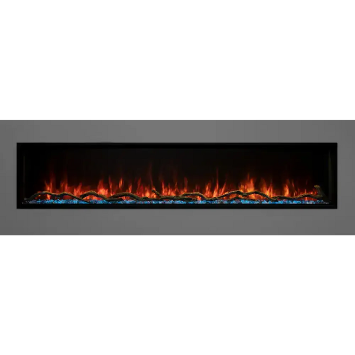 Modern Flames LPS-9614 96 Inch Landscape Pro Slim Built In Electric Fireplace Red Flame