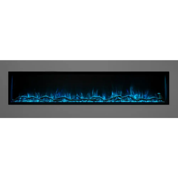 Modern Flames LPS-9614 96 Inch Landscape Pro Slim Built In Electric Fireplace Light Blue Flame