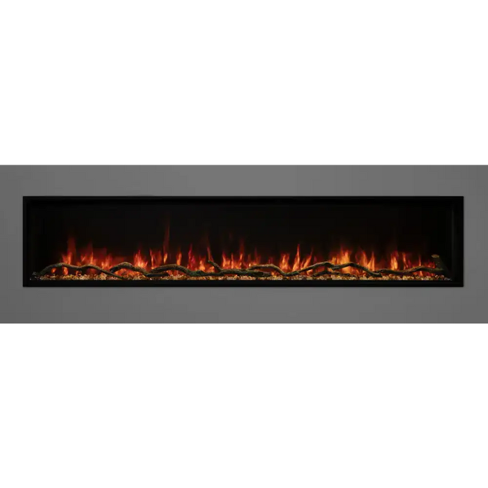 Modern Flames LPS-6814 68 Inch Landscape Pro Slim Built In Electric Fireplace Red Flame woth Terra Copper
