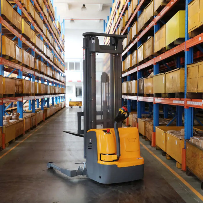 Powered Forklift Full Electric Walkie Stacker 3300 lbs Cap.