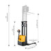 Powered Forklift Full Electric Walkie Stacker 3300lbs Cap.