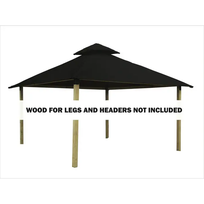 Riverstone Industries ACACIA AGK12-SD 12 sq. ft. Gazebo Roof Framing And Mounting Kit with Sundura Canopy Black