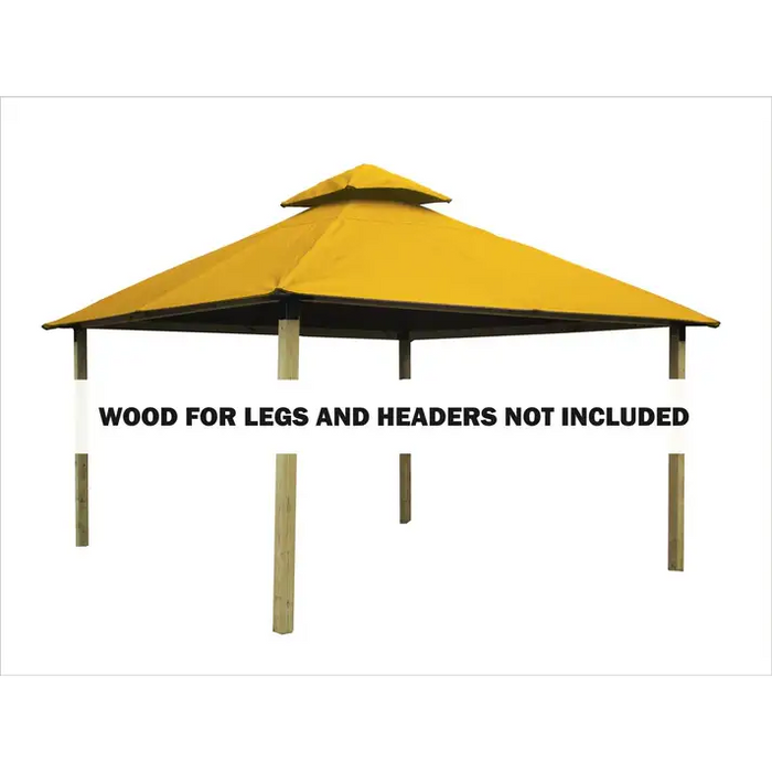 Riverstone Industries ACACIA AGK12-SD 12 sq. ft. Gazebo Roof Framing And Mounting Kit with Sundura Canopy Yellow