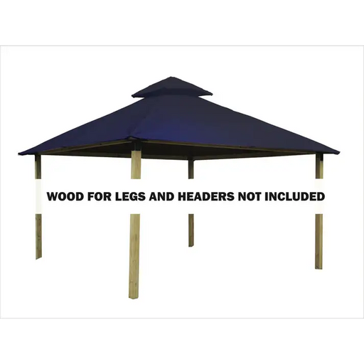 Riverstone Industries ACACIA AGK12-SD 12 sq. ft. Gazebo Roof Framing And Mounting Kit with Sundura Canopy Admiral Navy