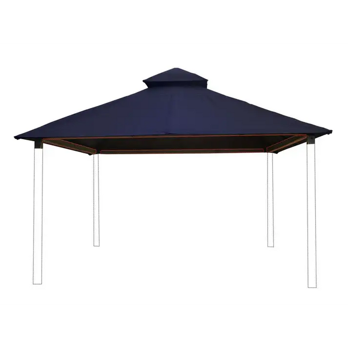 Riverstone Industries ACACIA AGK12-SD 12 sq. ft. Gazebo Roof Framing And Mounting Kit with Sundura Canopy Admiral Navy