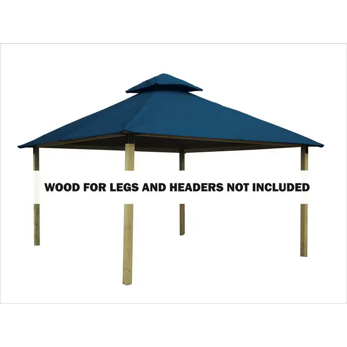 Riverstone Industries ACACIA AGOK12 12 sq. ft. Gazebo Roof Framing And Mounting Kit with Outdura Canopy Island Blue