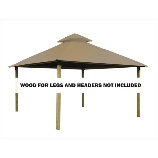 Riverstone Industries ACACIA AGOK12 12 sq. ft. Gazebo Roof Framing And Mounting Kit with Outdura Canopy Antique Beige