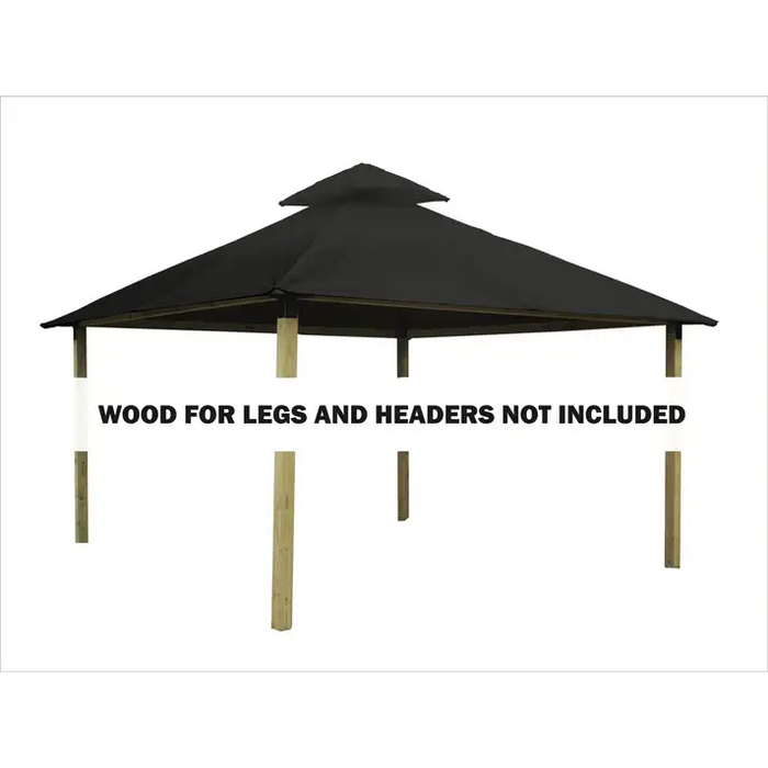 Riverstone Industries ACACIA AGOK12 12 sq. ft. Gazebo Roof Framing And Mounting Kit with Outdura Canopy Storm Grey