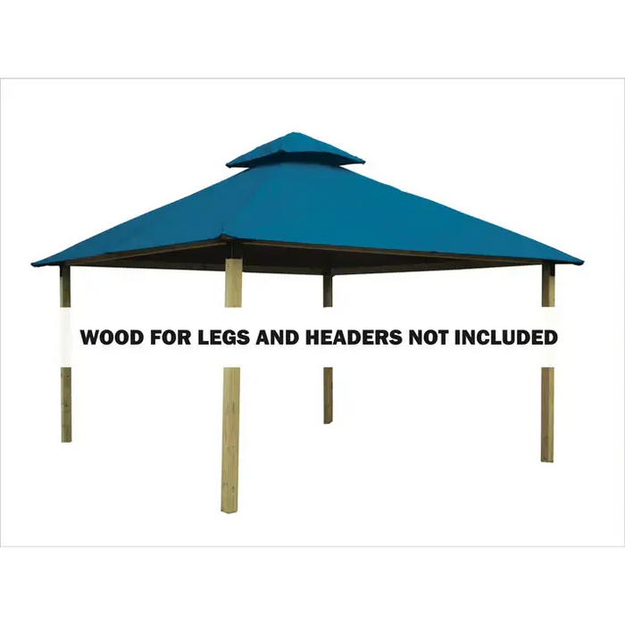 Riverstone Industries ACACIA AGOK12 12 sq. ft. Gazebo Roof Framing And Mounting Kit with Outdura Canopy Caribbean Blue