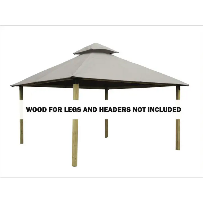 Riverstone Industries ACACIA AGOK12 12 sq. ft. Gazebo Roof Framing And Mounting Kit with Outdura Canopy Sand