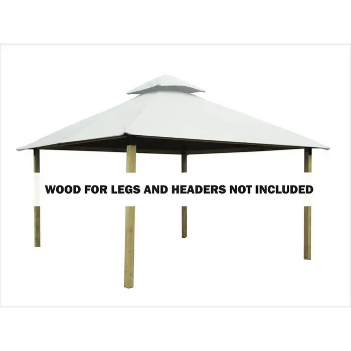 Riverstone Industries ACACIA AGOK12 12 sq. ft. Gazebo Roof Framing And Mounting Kit with Outdura Canopy Natural White