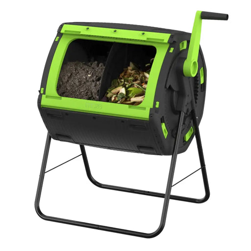 Riverstone Industries RSI-Maze 48 Gallon RSI-MCT-D180 Geared Two Compartment Compost Tumbler Open