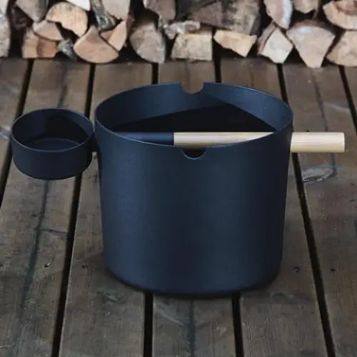 Saunalife Bucket and Ladle - Black