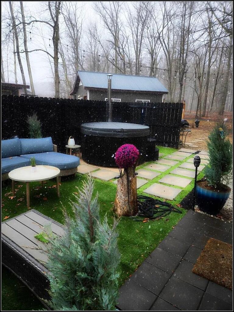 SaunaLife Model S4N Wood-Fired Hot Tub - Soak Series Home Wood-Burning Hot Tub, Thermo-Spruce, Outdoor Wood-Burning Hot Tub, Natural, Up to 6 Persons