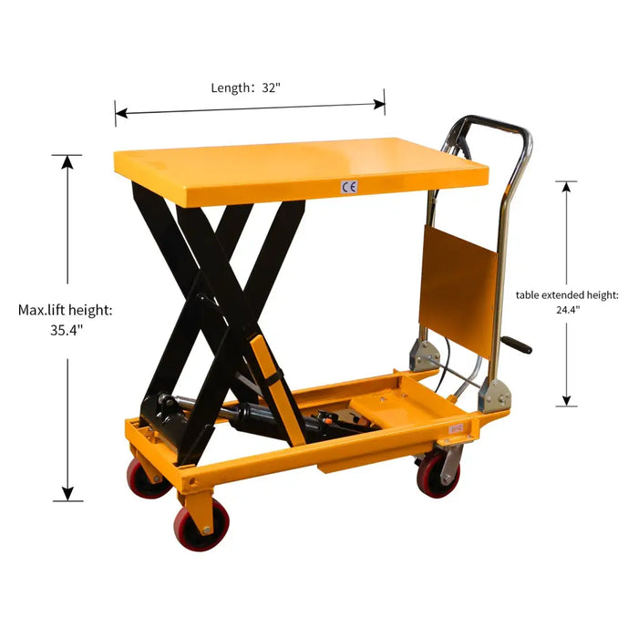 Single Scissor Lift Table 1100lbs. 35.4’ lifting height