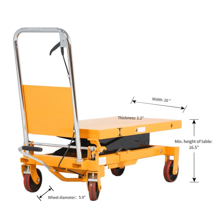 Single Scissor Lift Table 1760 lbs. 39.5’ lifting height