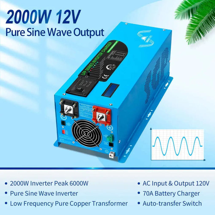2000W DC 12V PURE SINE WAVE INVERTER WITH CHARGER