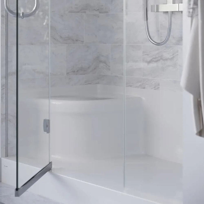 Aquatique 60 x 32 Right Drain Shower Base - plumbing