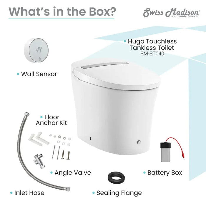 Hugo Intelligent Tankless Elongated Toilet Touchless Vortex™