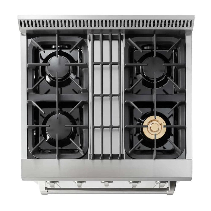 Professional 30 Inch Dual Fuel Range in Stainless Steel -
