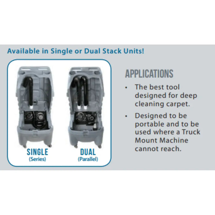 Ultimate Solutions Sandia Sniper 12 Gallon Hard Surface Carpet Extractor 1200 PSI Pump, Auto-fill and Auto-Dump with Cord Hook Single & Dual