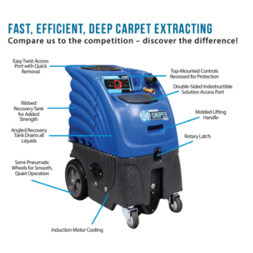 Ultimate Solutions Sandia Sniper 6 Gallon Carpet Extractor 500 PSI Pump Dual 2 Stage with DC Motor Parts