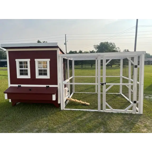 Wooden 8 Ft. Chicken Run (8’W X 8’L X 6’3”H) - White