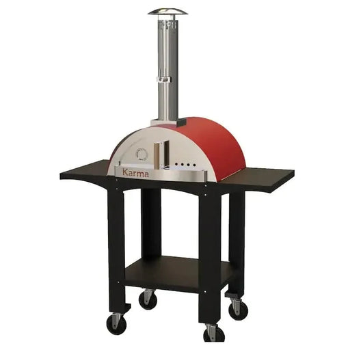 WPPO Karma 25-Inch Wood Fired Pizza Oven with Black Cart - 