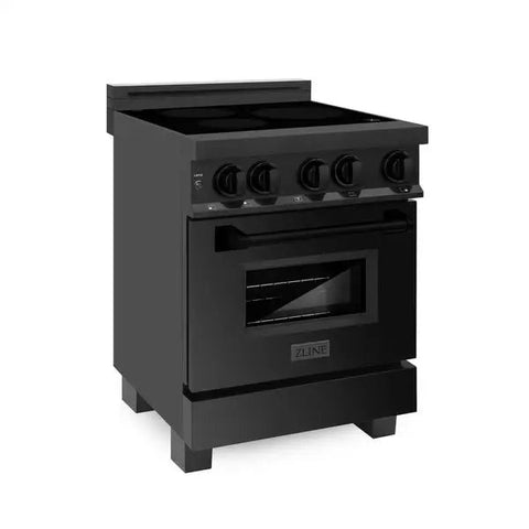 ZLINE 24 Inch 2.8 cu. ft. Induction Range with a 3 Element Stove and Electric Oven in Black Stainless Steel (RAIND-BS-24)