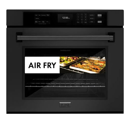 zline professional black stainless steel wall oven WASB-30 air fry