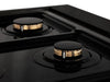48 Porcelain Gas Stovetop in Black Stainless with 7 Gas
