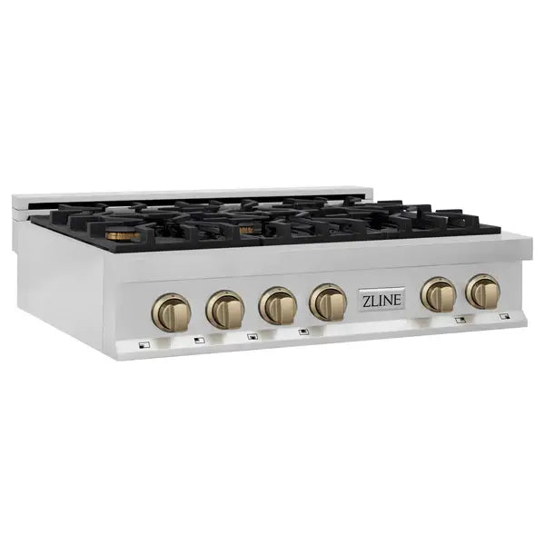 ZLINE Autograph Edition 36 in. Porcelain Rangetop with 6 Gas