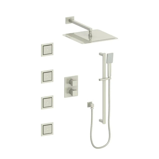 ZLINE Crystal Bay Thermostatic Shower System with Body Jets Bathroom Brushed Nickel