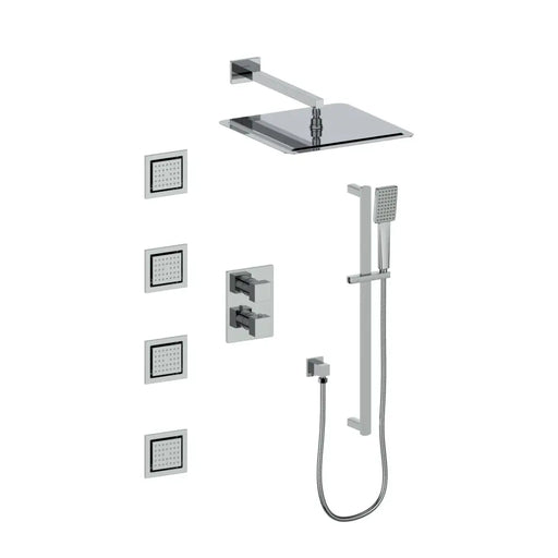 ZLINE Crystal Bay Thermostatic Shower System with Body Jets Bathroom Chrome