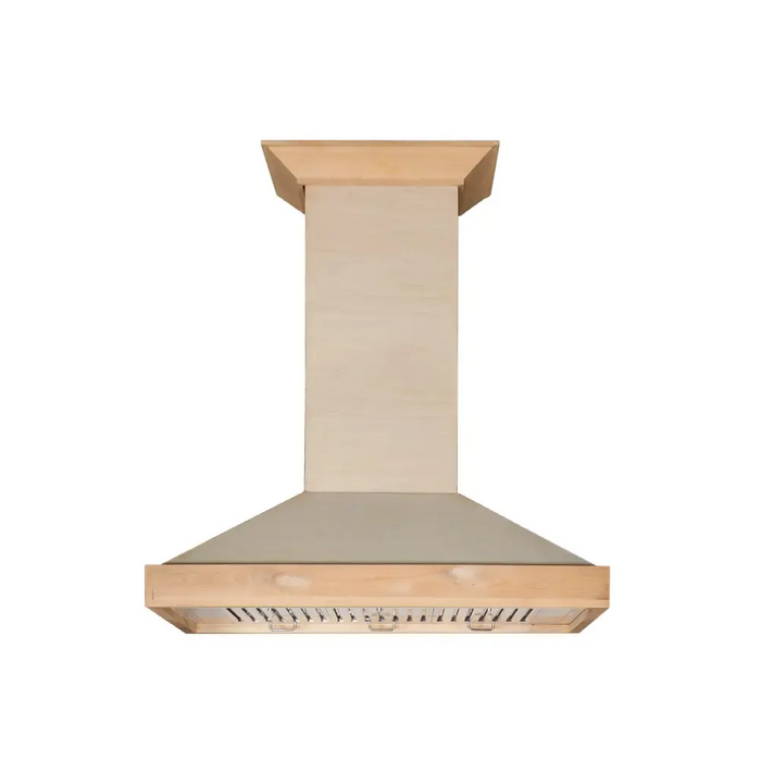 ZLINE Ducted Unfinished Wooden Wall Mount Range Hood (KBUF) - Front View
