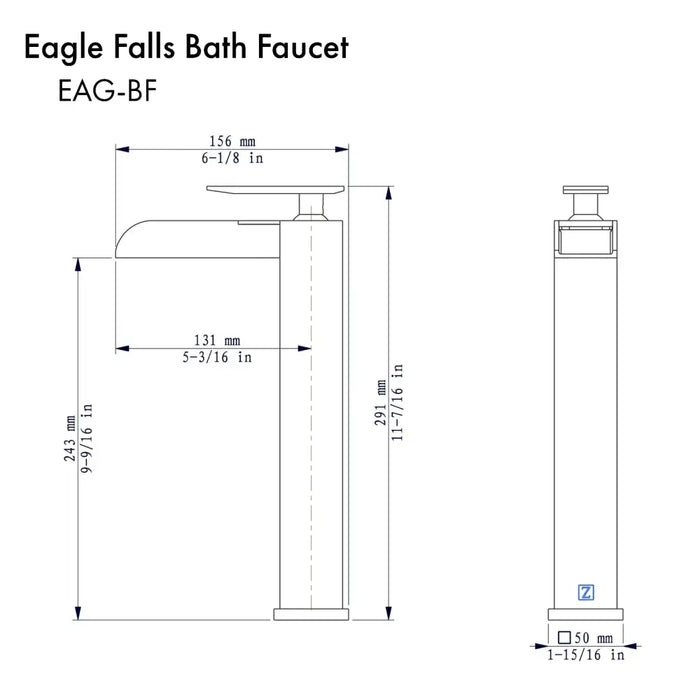ZLINE Eagle Falls Bath Faucet Bathroom Dimensions