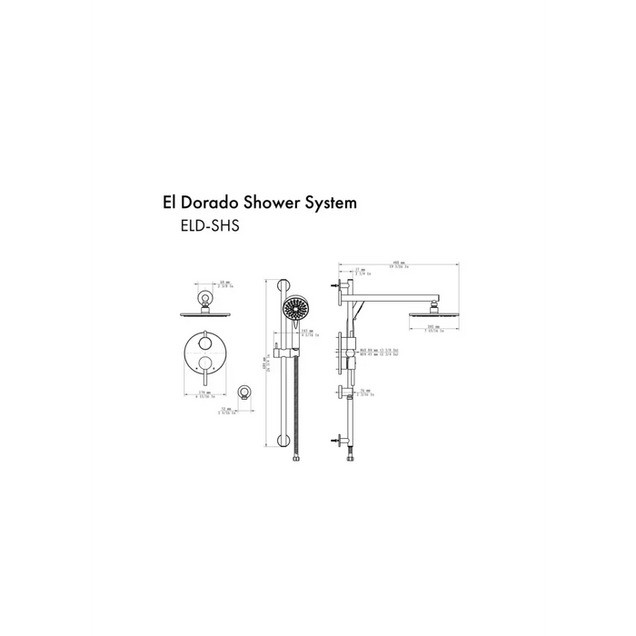 ZLINE El Dorado Shower System Bathroom Dimensions