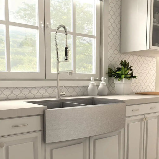 ZLINE Van Gogh Kitchen Faucet Brushed Nickel Attached Side View