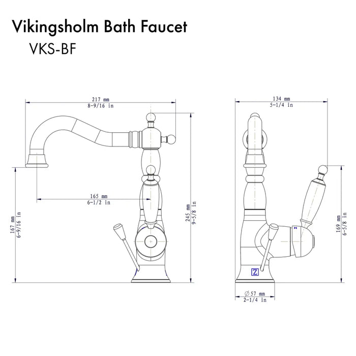 ZLINE Vikingsholm Bath Faucet Bathroom Dimensions