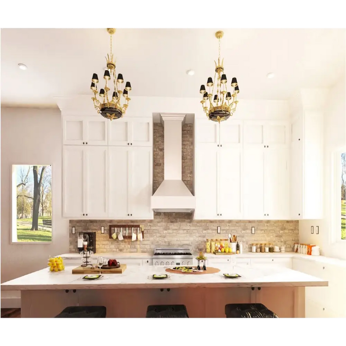 30 Ducted Wooden Wall Mount Range Hood in Cottage White -