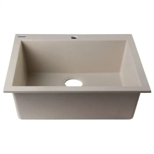 ALFI brand AB2420DI-B Biscuit 24 Drop-In Single Bowl Granite