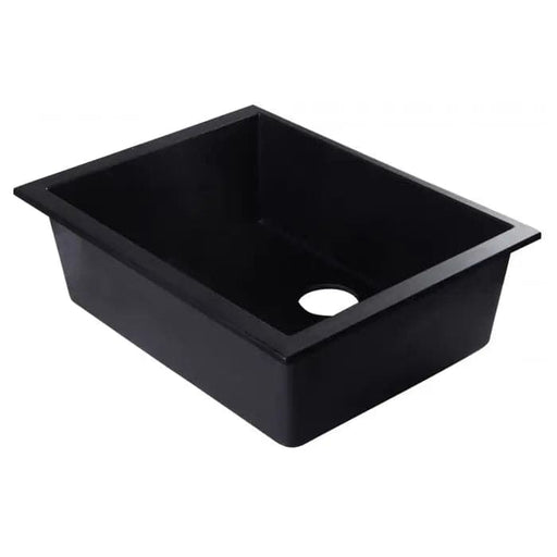ALFI brand AB2420UM-BLA Black 24 Undermount Single Bowl