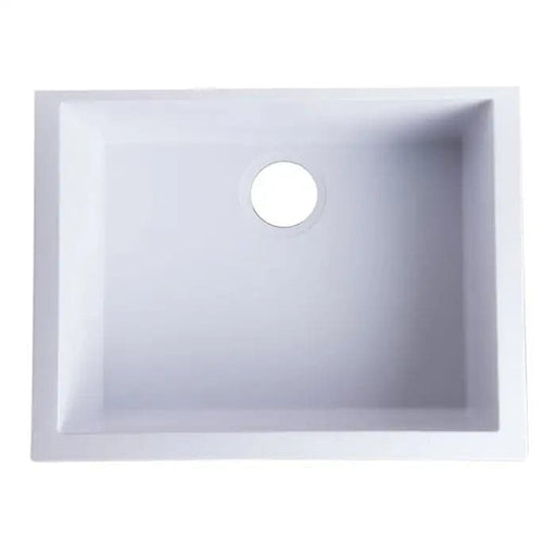 ALFI brand AB2420UM-W White 24 Undermount Single Bowl 