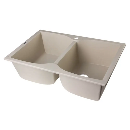 ALFI brand AB3220DI-B Biscuit 32 Drop-In Double Bowl Granite