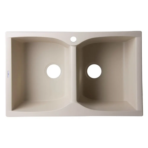 ALFI brand AB3220DI-B Biscuit 32 Drop-In Double Bowl Granite