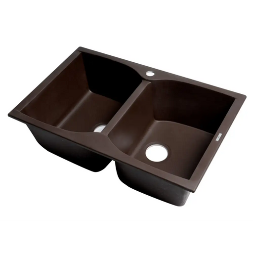 ALFI brand AB3220DI-C Chocolate 32 Drop-In Double Bowl 