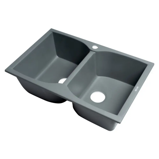 ALFI brand AB3220DI-T Titanium 32 Drop-In Double Bowl