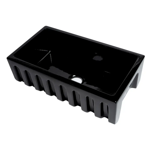 ALFI brand AB3318HS-BG Black Gloss 33 x 18 Reversible Fluted