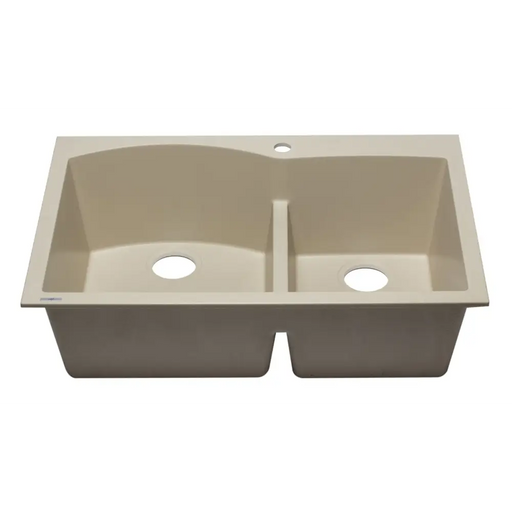 ALFI brand AB3320DI-B Biscuit 33 Double Bowl Drop In Granite